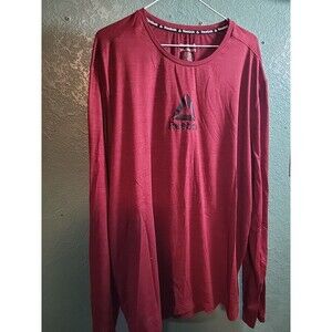 Reebok Mens/women's Red Black  Long Sleeve Performance Crew Active Shirt Sz 3xl